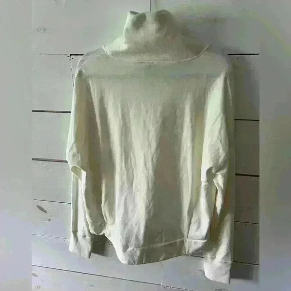Sweaty Betty Womens Funnel Neck Harmonise Luxe Sweatshirt Ivory Fleece, size 10 - Picture 2 of 4